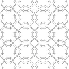 Vector pattern with symmetrical elements . Repeating geometric tiles from striped elements. black patterns.