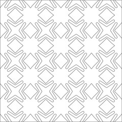 Vector pattern with symmetrical elements . Repeating geometric tiles from striped elements. black patterns.