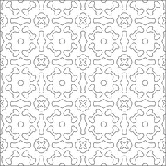 Vector pattern with symmetrical elements . Repeating geometric tiles from striped elements. black patterns.