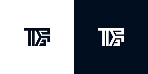 Minimal creative initial letters TF logo