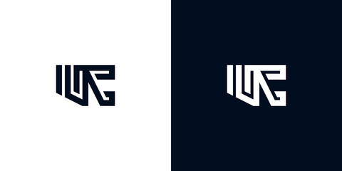 Minimal creative initial letters UC logo