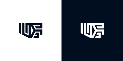 Minimal creative initial letters UF logo