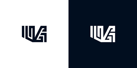 Minimal creative initial letters UG logo
