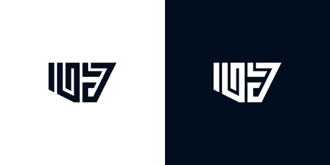 Minimal creative initial letters UJ logo