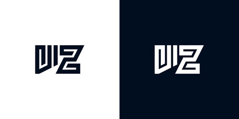 Minimal creative initial letters VZ logo
