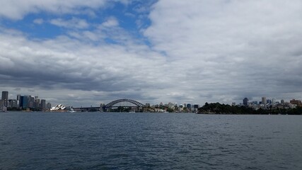 Sydney harbor bridge and cityscape