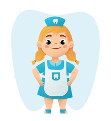 Children Dentist cute Character Illustration