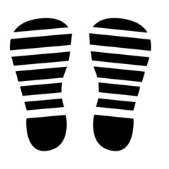 shoe prints, silhouette of black shoe prints, mark for place or distance