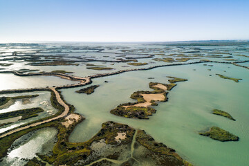 Aerial view of river landscape at Bay of Cadiz, Cadiz