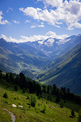 Fototapeta premium Wonderful panoramic view over the mountains in the Austrian Alps - travel photography