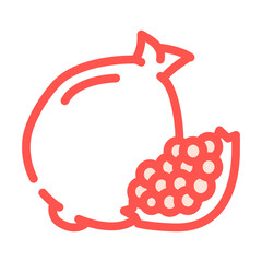 pomegranate fruit color icon vector. pomegranate fruit sign. isolated symbol illustration