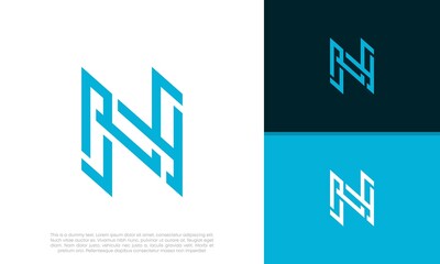 Initials N logo design. Innovative high tech logo template.