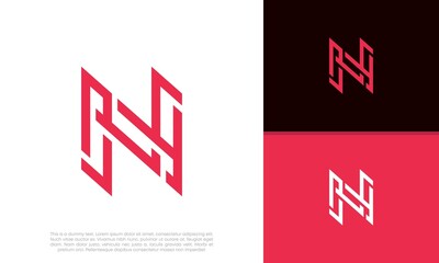 Initials N logo design. Innovative high tech logo template.