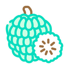 custard apple fruit color icon vector. custard apple fruit sign. isolated symbol illustration
