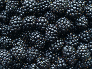 a lot of ripe delicious ripe blackberries close up - food background