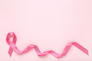 Obraz na płótnie Canvas Breast cancer concept. Pink ribbon