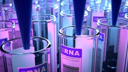 Laboratory experimenting with RNA vaccine. 