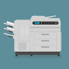 Office multi-function copier machine icon - Vector illustration Concept.