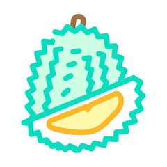 durian fruit color icon vector. durian fruit sign. isolated symbol illustration
