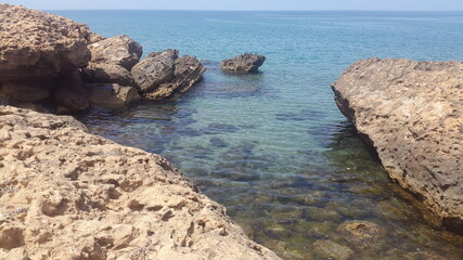 rocky coast of the sea
