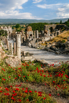 Celsus Library in the Roman ruins of Ephesus in Turkey