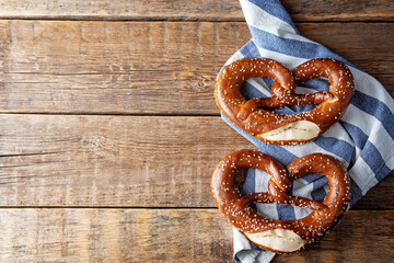 Pretzel with salt and sesame seeds