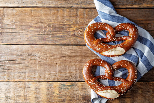 Pretzel with salt and sesame seeds