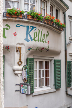 ZURICH, SWITZERLAND, MAY 29, 2016: Architectural Elements of Historical buildings in the center of ZURICH.