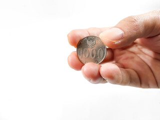 coins in hand