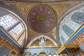 Fototapeta na wymiar Dome of the Imperial Room in the Harem section of the Topkapi Palace, in Istanbul, Turkey