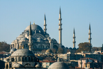 Fototapeta na wymiar Rustem Pasha and Suleymaniye Mosques, Istanbul, Turkey