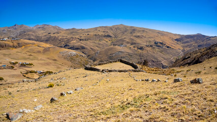 Stone corrals for typical Peruvian animals such as cows, sheep, llamas, vicuñas and alpacas