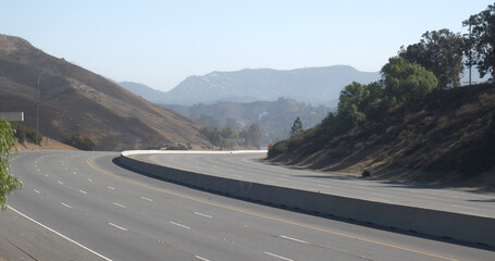 Woolsey Fire, Malibu California Post fire Empty Freeway 101 Highway
