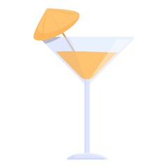 Summer cocktail icon cartoon vector. Party drink. Tropical glass