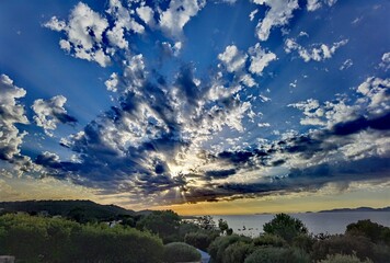 Coucher de soleil baie d'Ajaccio Corse
