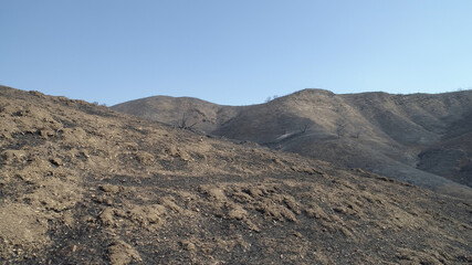 
Woolsey Fire, Malibu California Post fire Burnt Mountains
