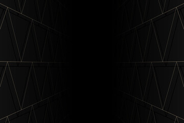 Abstract perspective triangle lines background. Vector.