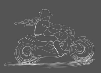 Woman motorcycle rider doodle 1