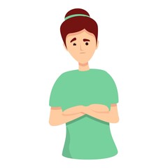 Fototapeta premium Complexity woman icon cartoon vector. Uncertainty question. Confused choice