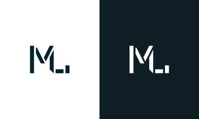 Creative minimal abstract letter ML logo.