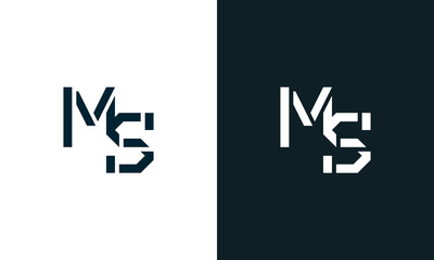 Creative minimal abstract letter MS logo.