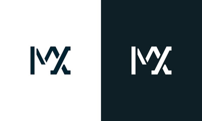 Creative minimal abstract letter MX logo.