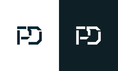 Creative minimal abstract letter PD logo.