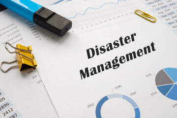 Financial concept about Disaster Management with inscription on the page.