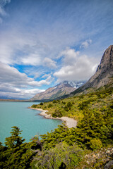 view to Nordenskjöld lake in Torres del Paine, Chile