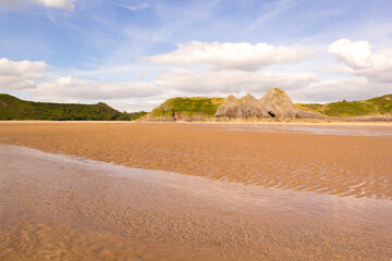 Three Cliffs Bay, Swansea, Wales, UK.