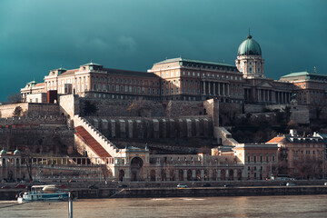 Fototapeta premium Buda Castle Royal Palace and Danube river. Budapest, Hungary