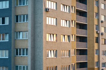 pattern of skyscrapers in sleeping quarters. Living, lifestyle, building concept