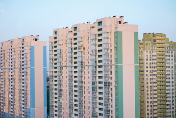 modern city - skyscrapers in sleeping quarters. Living, lifestyle, building concept