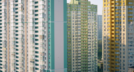 Fototapeta na wymiar modern city - skyscrapers in sleeping quarters. Living, lifestyle, building concept